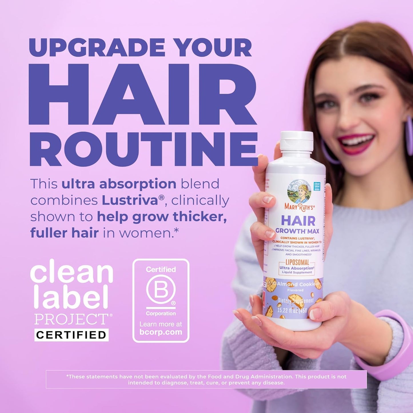 THICKER HAIR & SMOOTHER SKIN FROM WITHIN : Hair Growth Max Liposomal