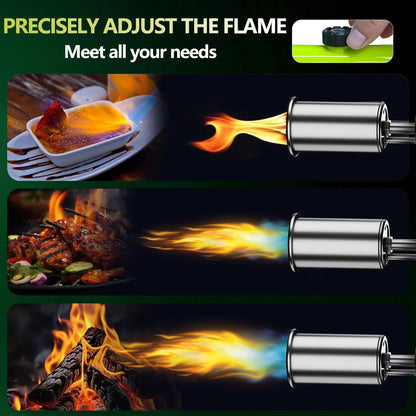 Propane Torch(Propane Tank Not Included) - One-Touch Ignition & Adjustable Max Power Flame for BBQ, Searing & Outdoor Fire Starting