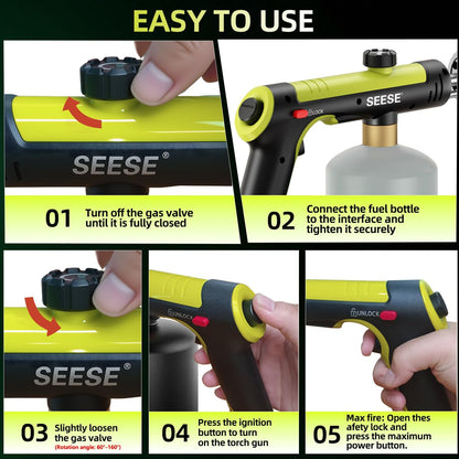 High-Intensity Propane Torch with One-Touch Max Fire & Safety Lock