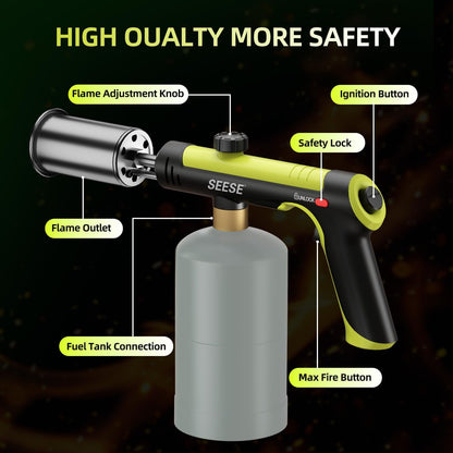 High-Intensity Propane Torch with One-Touch Max Fire & Safety Lock